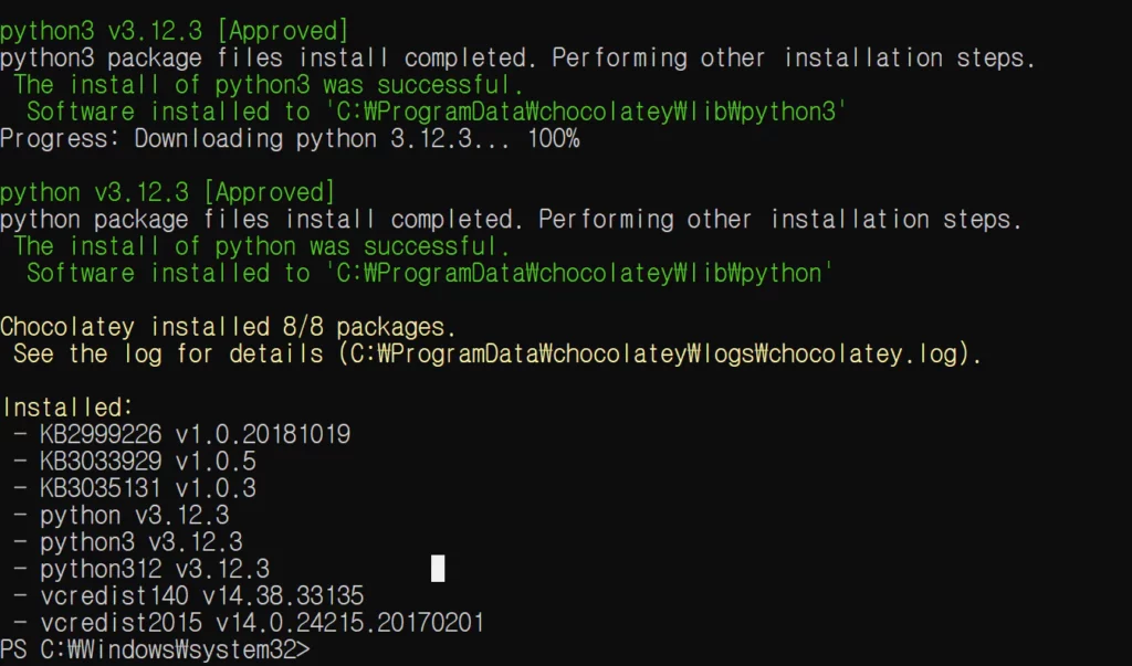 윈도우(Windows) 초코(chocolatey)로 Node.js, python 설치, 파워쉘 (Powershell)